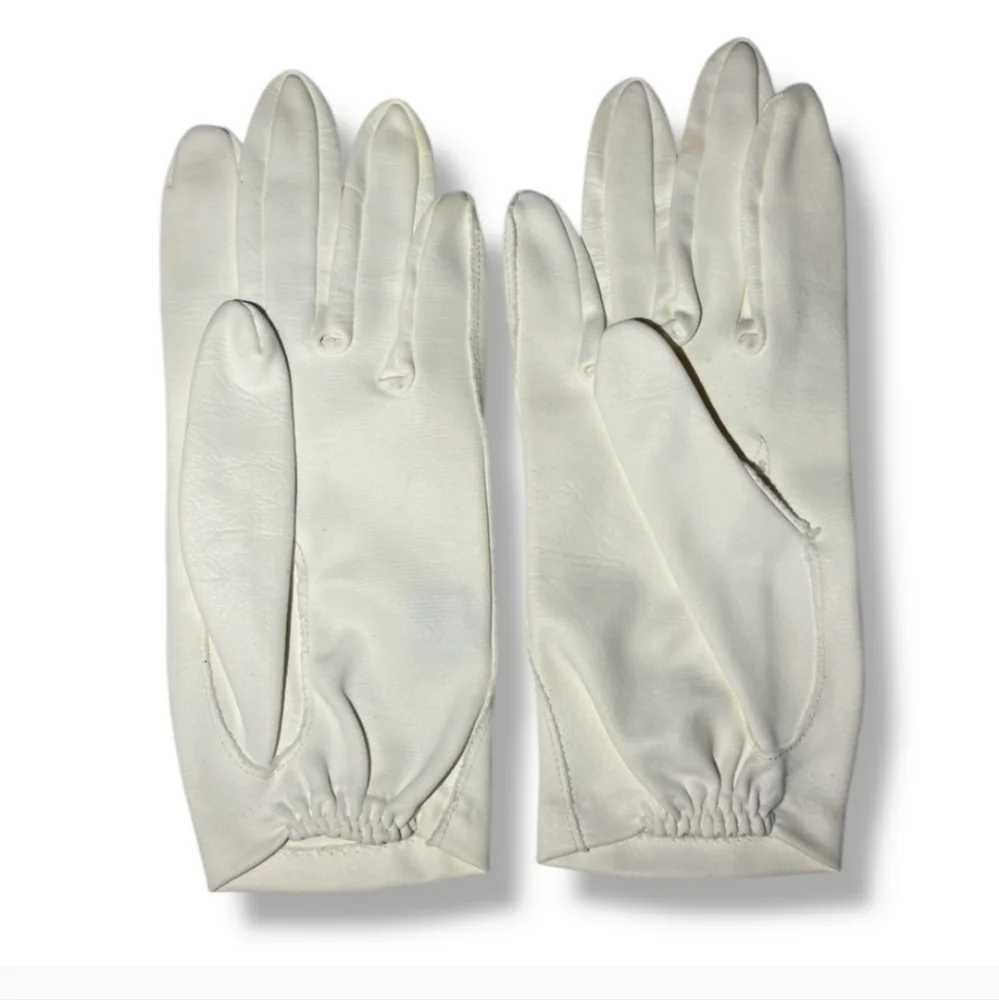 VAN RAALTE Off White Nylon Wrist Length Day Gloves VINTAGE